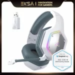 EKSA E1000 WT 2.4G Low Latency Wireless Gaming Headphones for PC/PS4/PS5/Xbox, Wired Headset Gamer with ENC Noise Cancelling Mic
