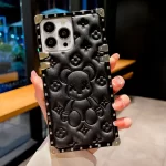 Cartoon Bear Leather Phone Case For iPhone 15 14 13 12 11 Pro Max XR Samsung S20 S21 S22 S23 S24 Plus + Ultra Fe Note 20 Cover