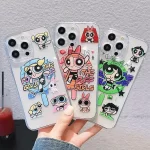 Lovely Powerpuff Girls Case For iPhone 15 11 12 13 14 Pro Max Mini XS XR 8 7 Plus SE 2020 Magsafe Magnetic Wireless Charge Cover