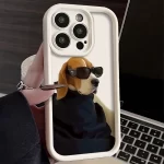 Cute Cool Dog Phone Case for IPhone 14 13 12 11 15 Pro Max XS XR X 8 7 Plus SE2 14Pro 15Pro Matte Soft Silicone Back Cover