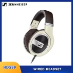 Sennheiser-HD599 Open HiFi Music Headphones, Open-Back Stereo, Around Earcups, Cabo Destacável, Fones De Ouvido Com Fio, Origina