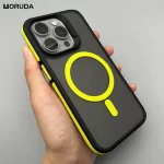 Matte Transparent Magnet Magsafing Phone Case For iPhone 12 13 14 15 Pro Max 14 15 Plus Wireless Charging Hard Shockroof Cover