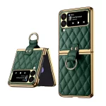 Luxury Diamond air cushion Leather Case For Galaxy Z Flip 5 5G Flip3 Z Flip 4 Flip6 Ring Holder Lens Protection Shockproof Cover