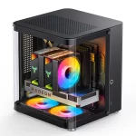 JONSBO TK-1 2.0 M-ATX Case Mini PC Case Ring Tempered Glass Side Penetration E-sports Seaview Room Desktop Computer Mini Chassis