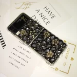 ZFlip5 ZFlip4 Bling Diamond Flower Bow Case For Samsung Galaxy Z Flip 6 5G Z Flip3 High-end Glitter Rhinestone Luxury Back Cover