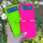 Z Flip 5 Case Neon Liquid Silicone Phone Cases Cover for Samsung Galaxy z Flip 3 zflip 4 5 Fold 4 Fold 5 6 Funda Coque