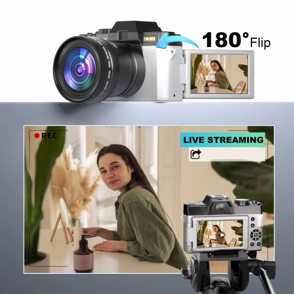 NBD Compact Digital Photography Camera 4K WIFI Web Cam Vintage Vlog Video Recorder YouTube48MP Camcorder 16X Digital Zoom Camera - Image 4