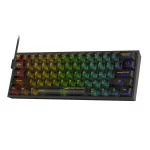 Redragon K617 SE 60% Wired RGB Gaming Keyboard, 61 Keys Compact Full-Transparent Mechanical Keyboard w/Translucent Board