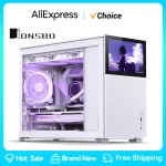JONSBO Pinecone D31 MESH Secondary Screen White MATX Case Dual 360 Cold ATX Power Type-c Gen2 10Gbps Standard 8 " Screen 7 Fans