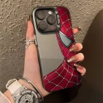 HOT Marvel Spider Man Half Face Cool Phone Case For iPhone 15 14 13 12 11 Pro Max XR XS 7 8 Plus Y2K Soft Anti Fall Cute Cover