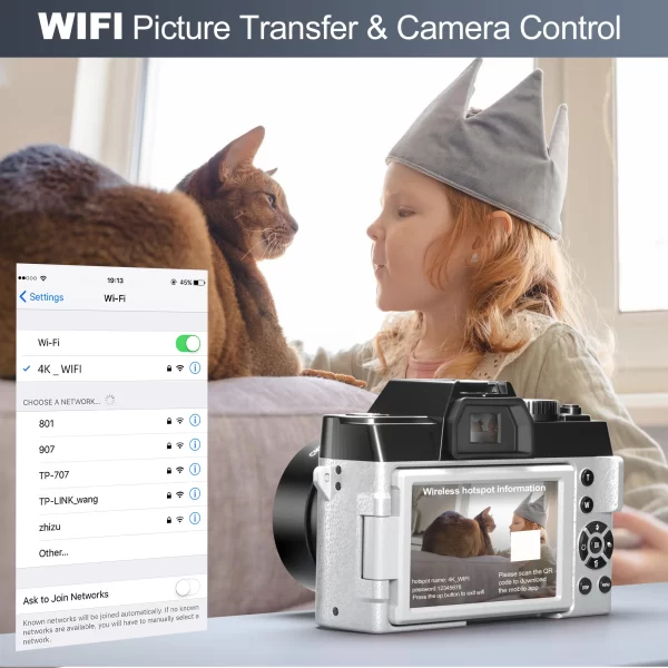 NBD Compact Digital Photography Camera 4K WIFI Web Cam Vintage Vlog Video Recorder YouTube48MP Camcorder 16X Digital Zoom Camera - Image 6