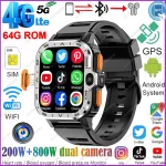 PGD SmartWatch 4G LTE GPS Wifi SIM Card NFC Dual Camera Rugged 16/64G ROM Storage Google Play Heart Rate Android Smart Watch Men