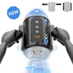 Foldable Handles Masturbator for Men Automatic Telescopic Rotation Vibrator Open Ended Penis Massager Male Sex Toys For Adults