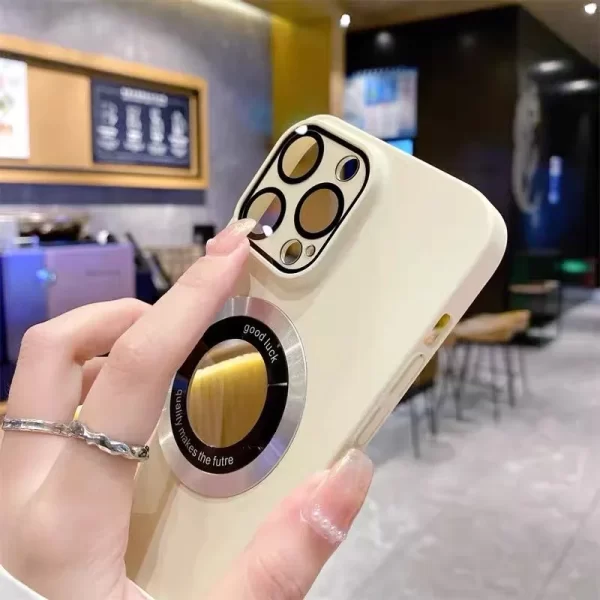 Logo Hole Magsafe Magnetic Case For iPhone 11 12 13 14 15 Pro Max Solid Color Cover For iPhone 15 14 Pro Case With Camera Film - Image 3