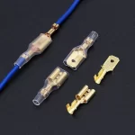 100Pcs/lot Electric Wire Connectors Set 2.8/4.8/6.3mm Female and male Crimp Terminal Connector Gold Brass/Silver Car Speaker
