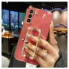 Luxury Rhinestone Metal Holder Wrist Bracket Plating Case For Samsung Galaxy S22 S23 S24 Ultra S21 FE Plus S20 A53 A22 A50 Cover - Image 3