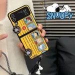 3D Cute Cartoon Peanuts Snoopy Charlie Brown Phone Case For Samsung Galaxy Z Flip 6 5 Soft Silicone Back Cover For Z Flip 3 4
