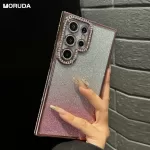 Shining Diamond Gradient Color Phone Case For Galaxy S24 Ultra S24 Plus Plating Cover For Samsung S23 Ultra S22 Rhinestone Cases