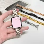 Applicable for Apple Watch / ApplewatchS7 Star Color Strap, Small Waist Slim Metal Stainless Steel watch band