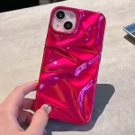 3D Water Ripple Pattern Phone Back Case For iPhone 16 15 Pro Max 14 Plus 13 12 Pro Max 11 Folds Shell Protective Bumper Cover