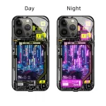 Popular City LED Phone Case Luminous Sound Music Control Shining Phone Back Cover For iPhone 16 15 14 13 12 Pro Max 7 Plus X XR