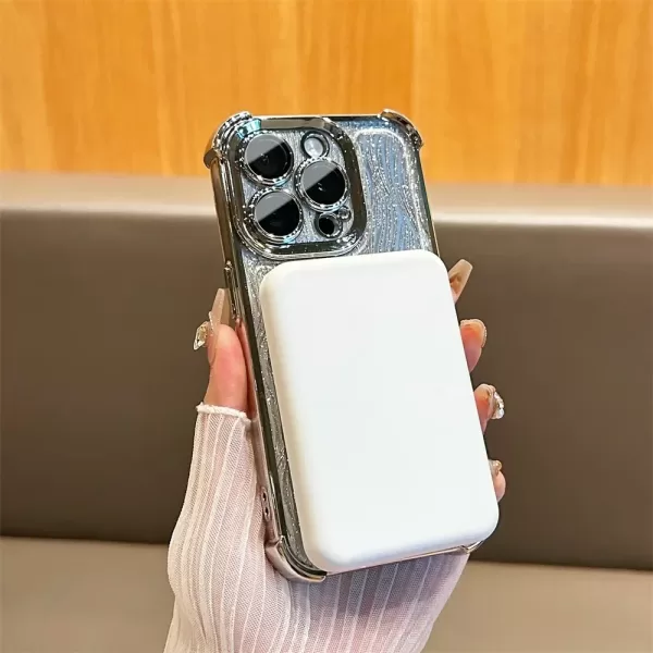 Glitter Water Ripple Magsafe Logo Hole Case For iPhone 14 15 Pro Max 13 Pro Folding Holder Cover For iPhone 16 Plus Hard Shell - Image 3