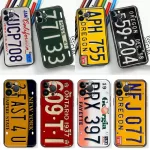 Vintage Retro License Plate For iPhone 11 Case For iPhone 12 13 Mini 14 15 Pro Max Cases 8 7 Plus X XS XR SE Cqoue Black Cover