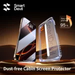 SmartDevil Dust-free Cabin Screen Protector for iPhone 16 Pro Max 16 15 HD Clear Tempered Glass Film with Easy Installation Tool