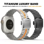 Titanium Band for Apple Watch Series 10 46mm 44 45mm Luxury Bracelet for iWatch Ultra 2 49mm 9 8 7 6 5 Se Strap Correa Watchband