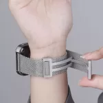 For Apple watch band 45mm 44mm 42mm 41mm 40mm 38mm stainless steel milanese loop iwatch Ultra 2 49mm 9 8 7 6 se 5 Magnetic strap