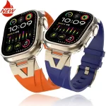 For Apple Watch Strap Ultra 2 49mm 46mm 45mm 44mm 42mm 40mmSilicone Sport Band IWatch Series 10 9 8 7 6 5 4 Replacement Bracelet