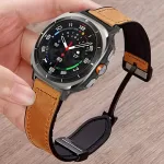 Leather Silicone Bracelet for Samsung Galaxy Watch Ultra 47mm Magnetic Band Sports Strap for Watch ULTRA7 47mm NO Gaps Watchband