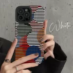 Circle Line Phone Case For iPhone 14 13 15 Pro Max 11 12 Pro 7 8Plus XS Max XR Shockproof Cartoon Creative Style Case Back Cover