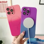 For Magsafe Magnetic Wireless Charging Phone Case For iPhone 16 15 14 Plus 13 12 11 Pro Max Colorful Gradient Soft TPU Cover T09