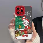 Fashion Christmas Phone Case For iPhone 14 15 13 12 11 Pro Max 14 15 Plus X XS Max XR Shockproof Cover Lens Camera Protection