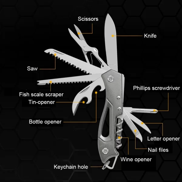 Outdoor Multifunctional Swiss Knife Camp Multitool Bottle Opener Folding Knife Portable Scissors Saw Military Fold Pocket Knife - Image 2