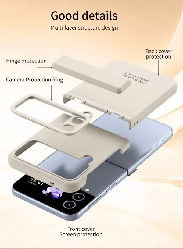 For Samsung Galaxy Z Flip 6 5 4 3 Case Skin Friendly Matte Hinge Folding All-inclusive Shockproof Protection Hard Case Accessory - Image 4