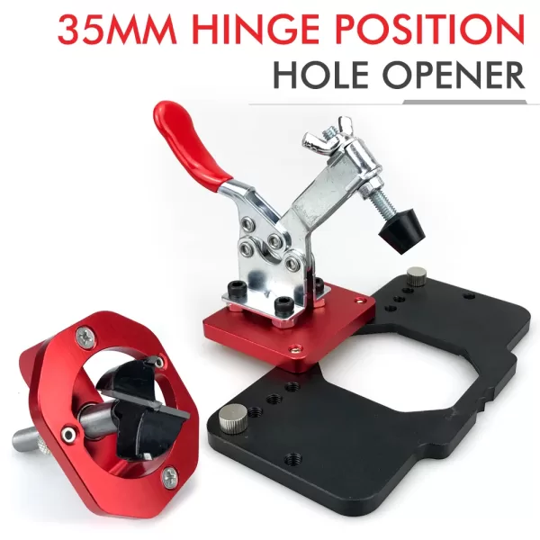 35MM Aluminum Alloy Hinge Boring Hole Drill Guide Hinge Jig with Clamp For Woodworking Cabinet Door Installation Woodwork Tools - Image 3