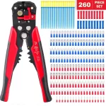 260 pieces of 3-in-1 wire stripper self-adjusting crimping pliers set terminal tools
