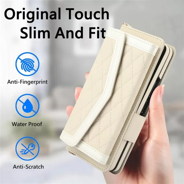 For Samsung Galaxy Z Fold 6 5 4 3 Case Luxury Soft Card Slot Phone Holder Leather Wallet Strap Cover Crossbody Cases Accessories - Image 5