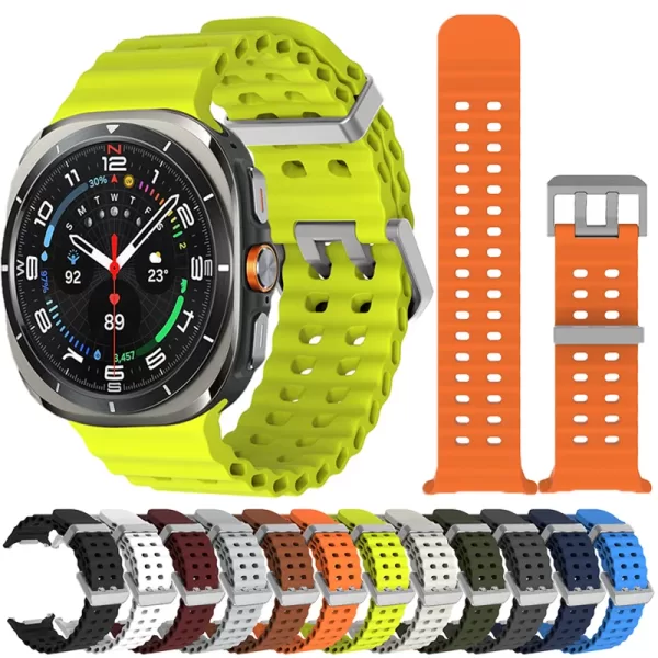 Marine Band For Samsung Galaxy Watch Ultra 47mm Sports Silicone Strap Bracelet For Samsung Galaxy Ultra Watchband Accessories