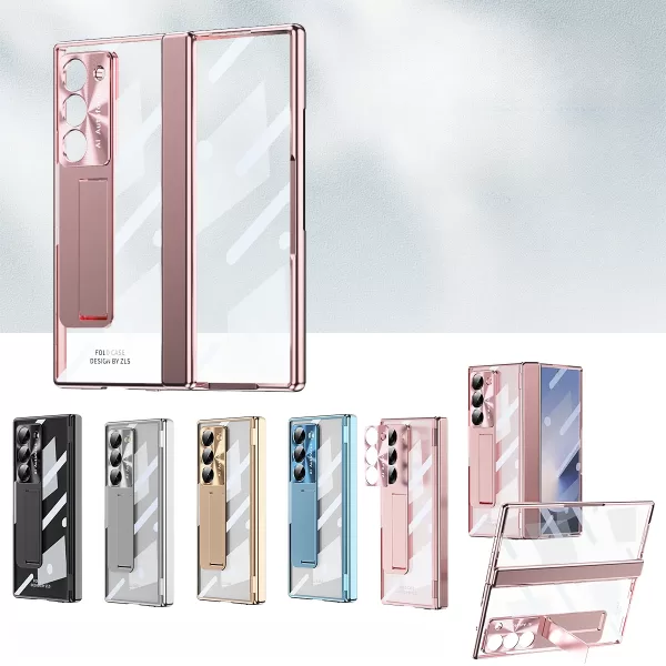 Electroplating Transparent Hinge Protection Holder Phone Case for Samsung Galaxy Z Fold 6 Fold6 Hard Shell Shockproof Cover - Image 6