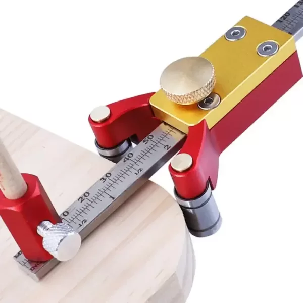 3 in 1 Woodworking Straight-line Arc Altimetry Scriber Ruler Parallel Marking Tools Adjustable Wheel Marking Gauge DIY Wood Work