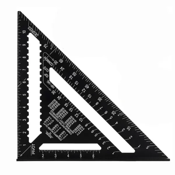 12'' Aluminum Alloy Triangle Ruler Gauges Speed Protractor Miter for Carpenter Line Scriber Saw Guide Percision Measurement Tool