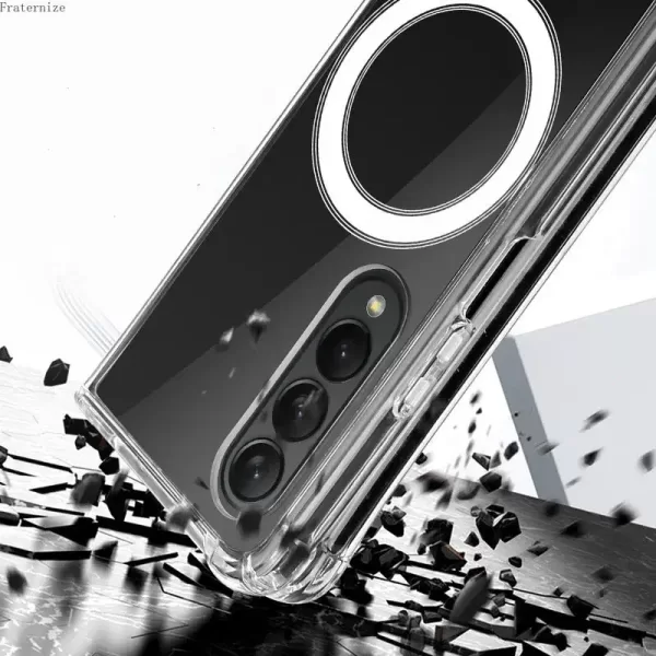 Clear Shockproof Magnetic case For Samsung Galaxy Z Fold 5 4 3 2 5g For Magsafe Fold 5 Phone Case Magnetic Cover Funda Capa - Image 6