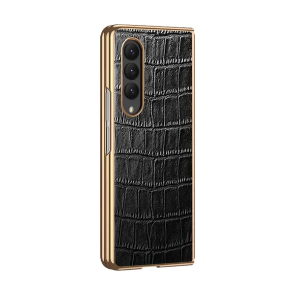 Luxury Plating Leather Case For Samsung Galaxy Z Fold 4 3 5G 360 Full Camera Protection Cover Shockproof Phone Case Coque Funda - Image 6