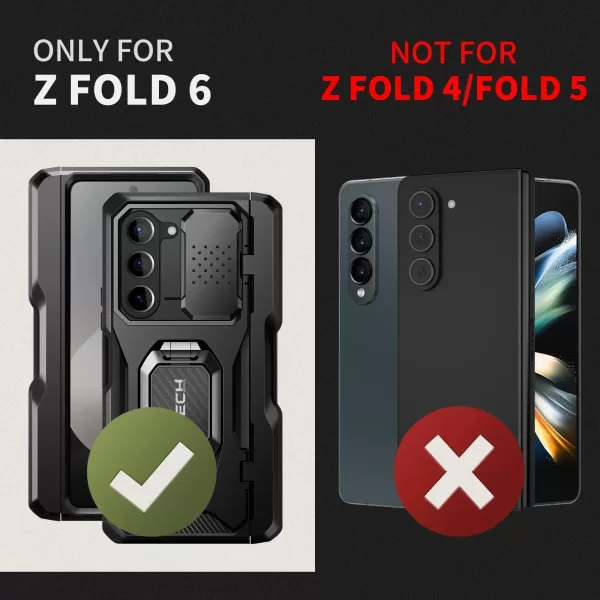 Phone Case For Samsung Galaxy Z Fold 6 Phone Cover Shockproof Protective Shell with Stand Glass Film Screen Camera Protector - Image 2