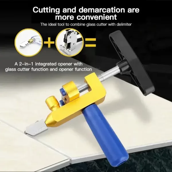 Professional 2-in-1 Ceramic & Glass Tile Cutter Portable Construction Hand Tool for Perfect Cuts Hand Held Tile Cutter