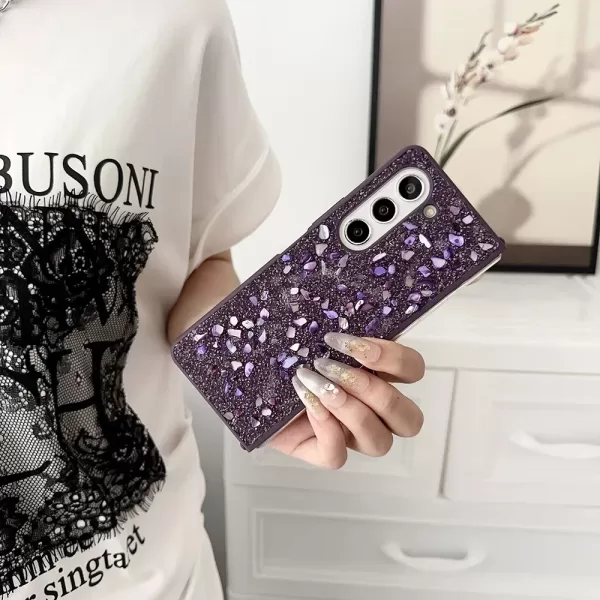 For Samsung Galaxy Z Fold 3 4 5 6 5G Rhinestone Glitter Sequins Trim Soft TPU Frame Shockproof Phone Case Back Cover - Image 5