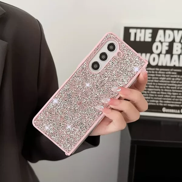 Glitter Sequins Trim Phone Case For Samsung Galaxy Z Fold 6 5 4 3 5G Soft TPU Frame Shockproof Cover B03 - Image 4